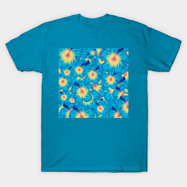 Light blue hibiscus T-Shirt by Gaspar Avila